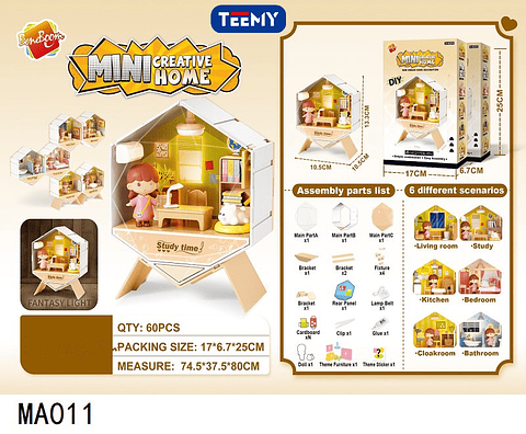 CASA ARMABLE CON ACCESORIOS , PRECIO PUBLICADO ES AL POR MAYOR Y DEBEN SER 3 UNIDADES DEL MISMO  (MA011)