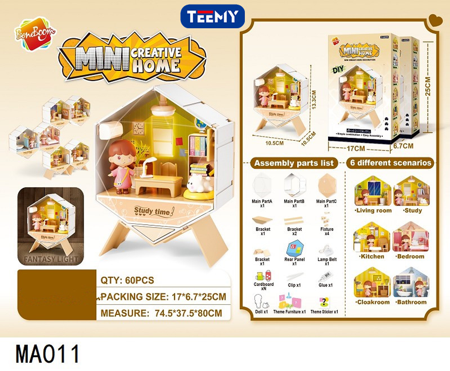 CASA ARMABLE CON ACCESORIOS , PRECIO PUBLICADO ES AL POR MAYOR Y DEBEN SER 3 UNIDADES DEL MISMO  (MA011) 1