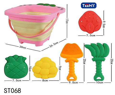 BALDE DE PLAYA CON ACCESORIOS, PRECIO PUBLICADO ES AL POR MAYOR Y DEBEN SER 3 UNIDADES DEL MISMO  (ST068)