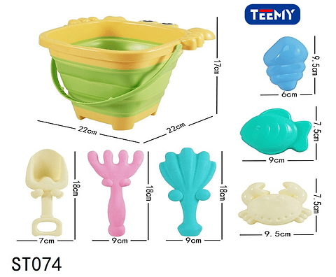 BALDE DE PLAYA PLEGABLE CON ACCESORIOS, PRECIO PUBLICADO ES AL POR MAYOR Y DEBEN SER 3 UNIDADES DEL MISMO  (ST074)