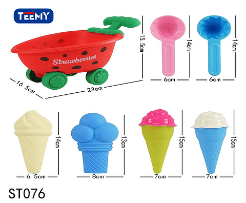 BALDE DE PLAYA CON ACCESORIOS, PRECIO PUBLICADO ES AL POR MAYOR Y DEBEN SER 3 UNIDADES DEL MISMO  (ST076)