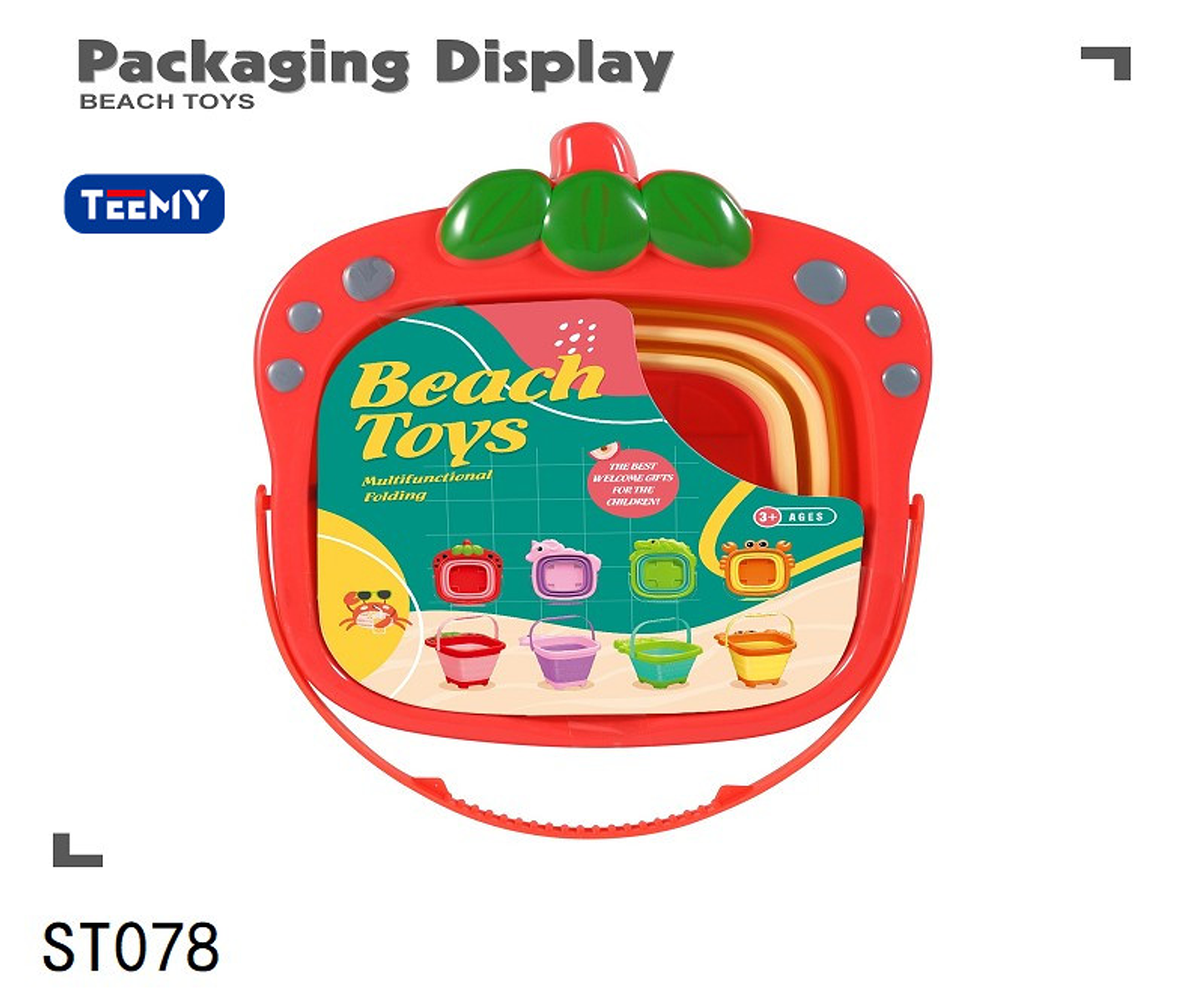 BALDE DE PLAYA PLEGABLE FRUTILLA, PRECIO PUBLICADO ES AL POR MAYOR Y DEBEN SER 3 UNIDADES DEL MISMO  (ST078) 1