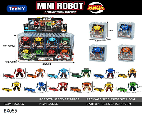 MINI TRANSFORMERS PAQUETE 24 PIEZAS (BX055)