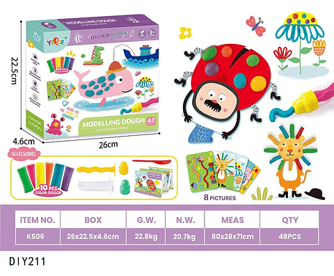 JUEGO PLASTICILINA , 3 DEL MISMO POR MAYOR  (DIY211)