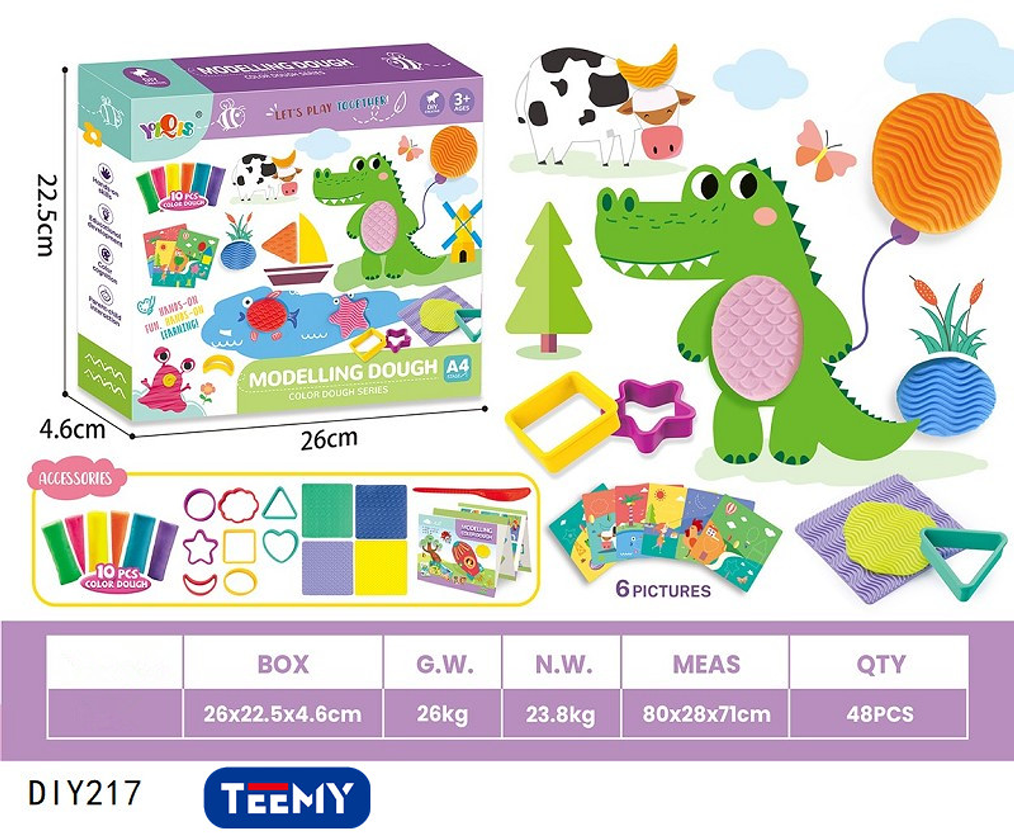 JUEGO PLASTICILINA, 3 DEL MISMO POR MAYOR  (DIY217) 1