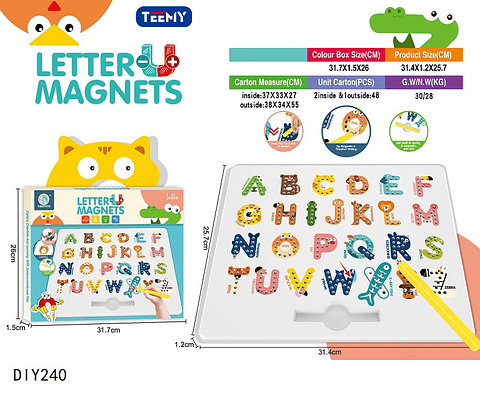 JUEGO MAGNETICO DE LETRAS , PRECIO PUBLICADO ES AL POR MAYOR Y DEBEN SER 3 UNIDADES DEL MISMO  (DIY240)