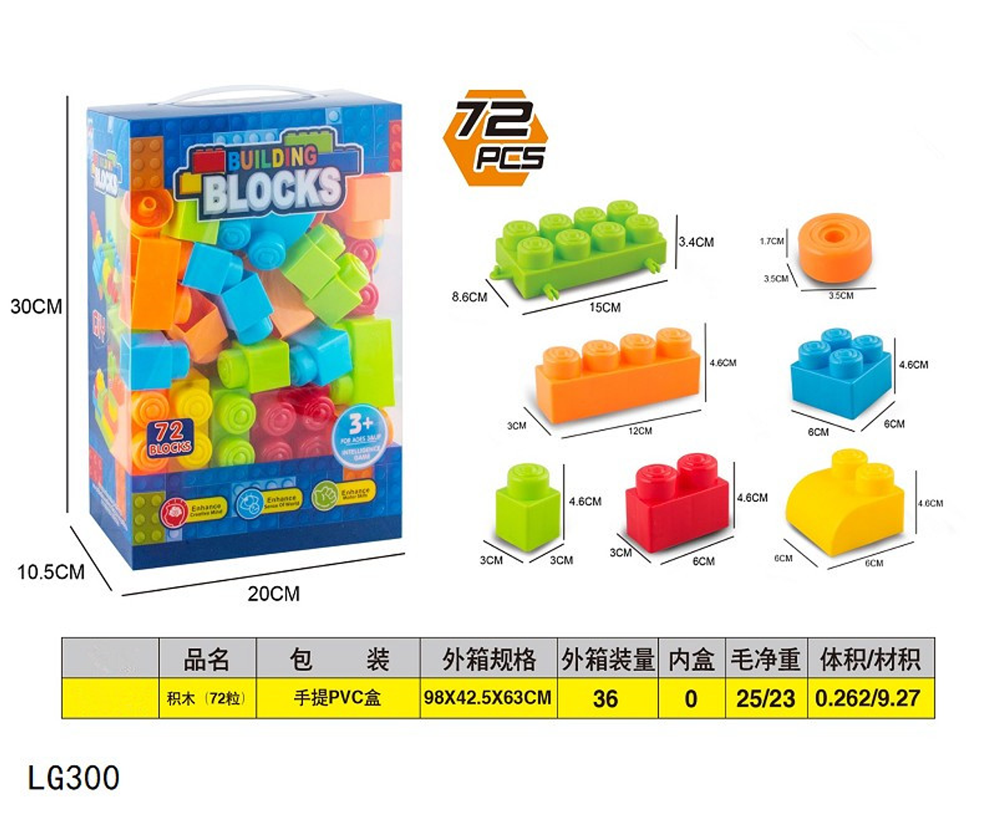 BLOQUES ARMABLES 72 PIEZAS  , PRECIO PUBLICADO ES AL POR MAYOR Y DEBEN SER 3 UNIDADES DEL MISMO  (LG300) 1