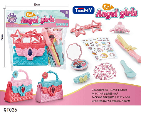 CARTERA CON ACCESORIOS, PRECIO PUBLICADO ES AL POR MAYOR Y DEBEN SER 3 UNIDADES DEL MISMO  (QT026)