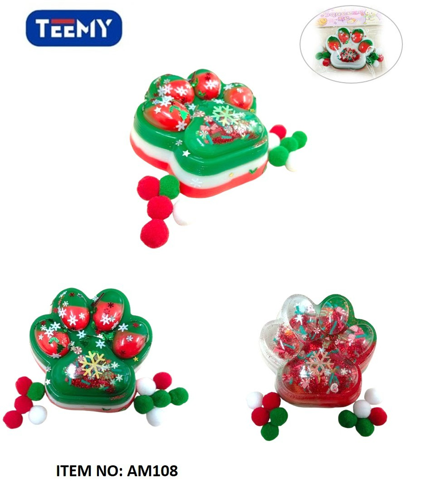 SQUISHY PATICA NAVIDAD PAQUETE 12 PIEZAS (AM108) 1