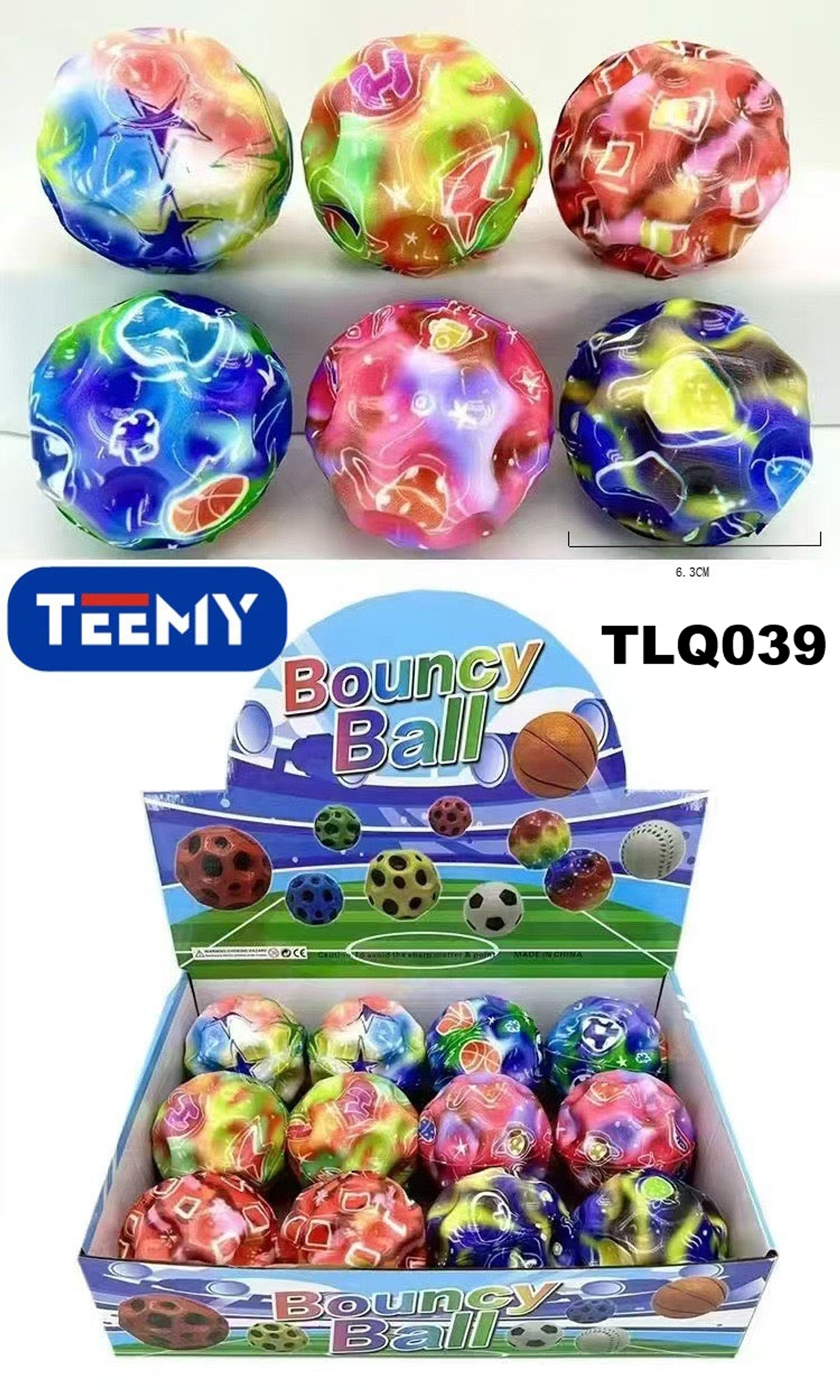 PELOTA SALTARINA PAQUETE 12 PIEZAS (TLQ039) 1