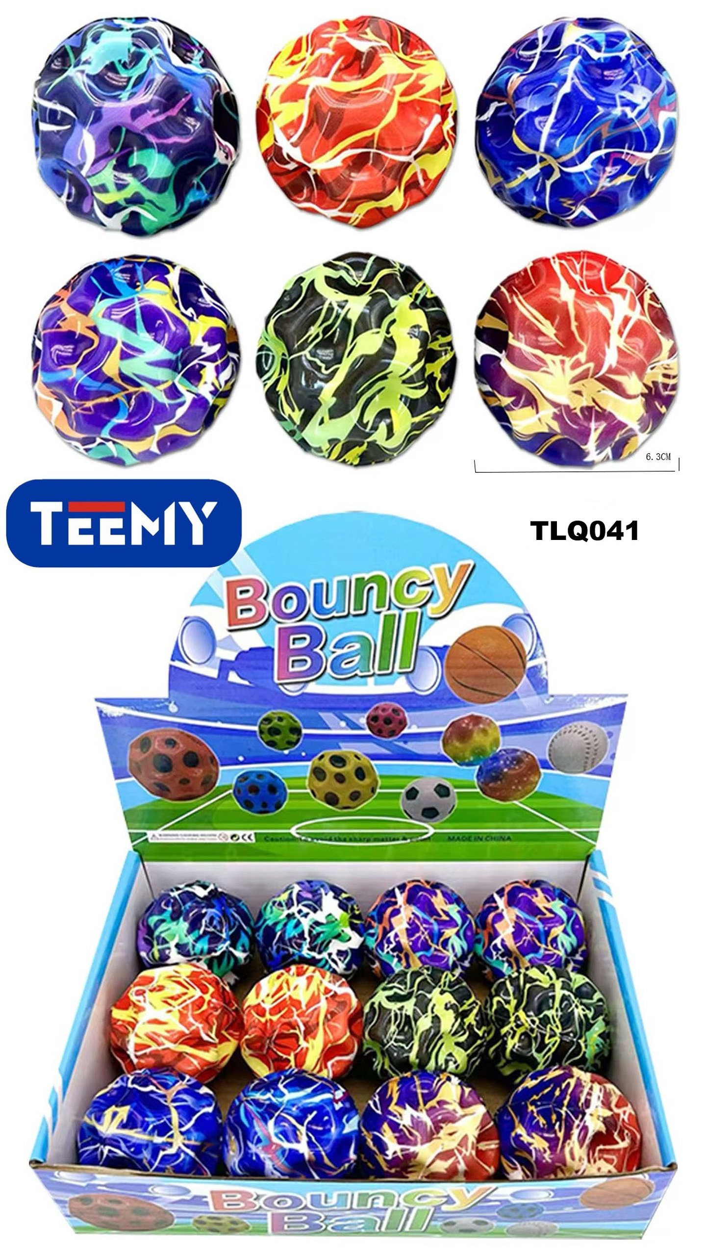 PELOTA SALTARINA PAQUETE 12 PIEZAS (TLQ041) 1