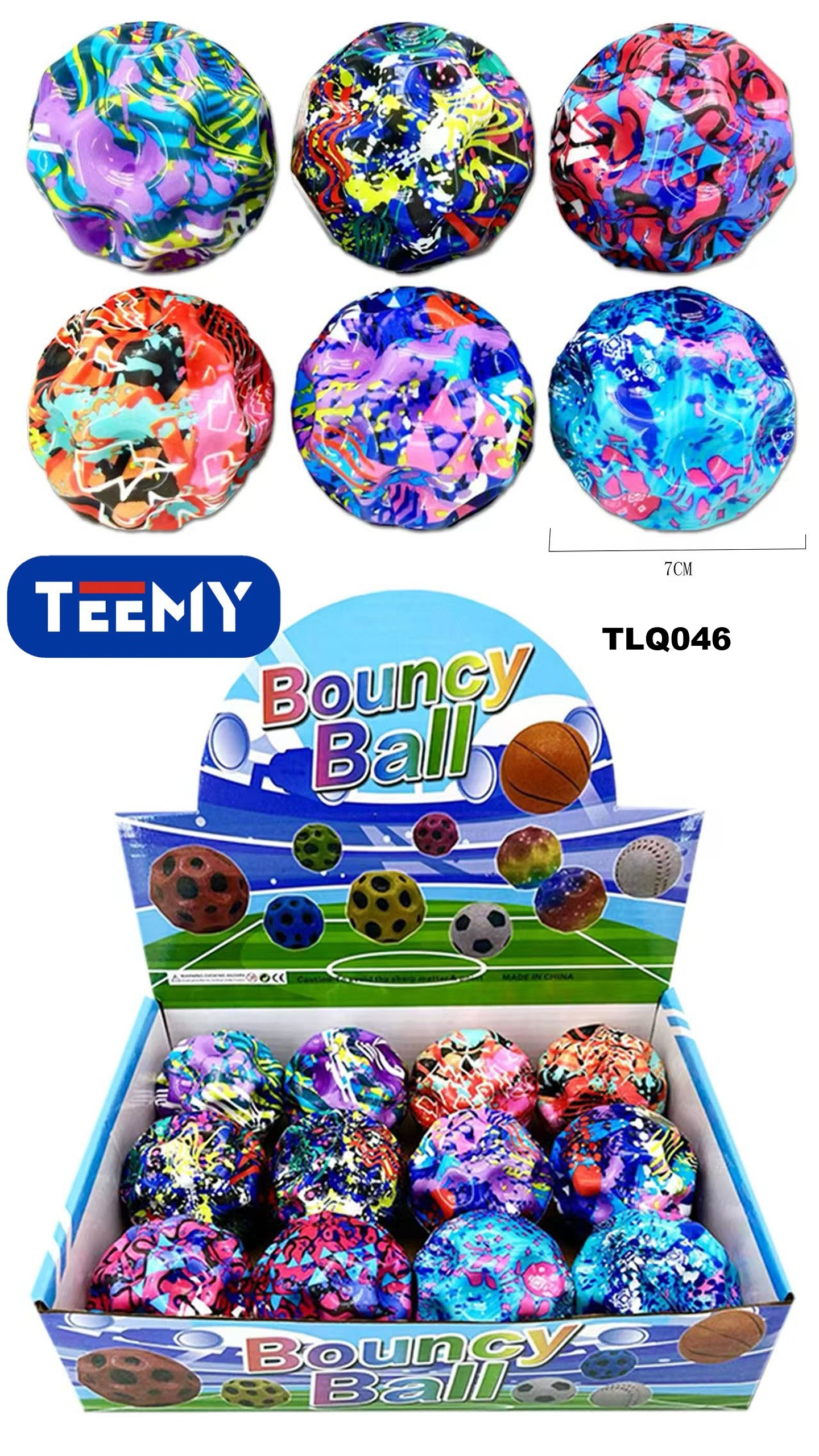 PELOTA SALTARINA PAQUETE 12 PIEZAS (TLQ046) 1