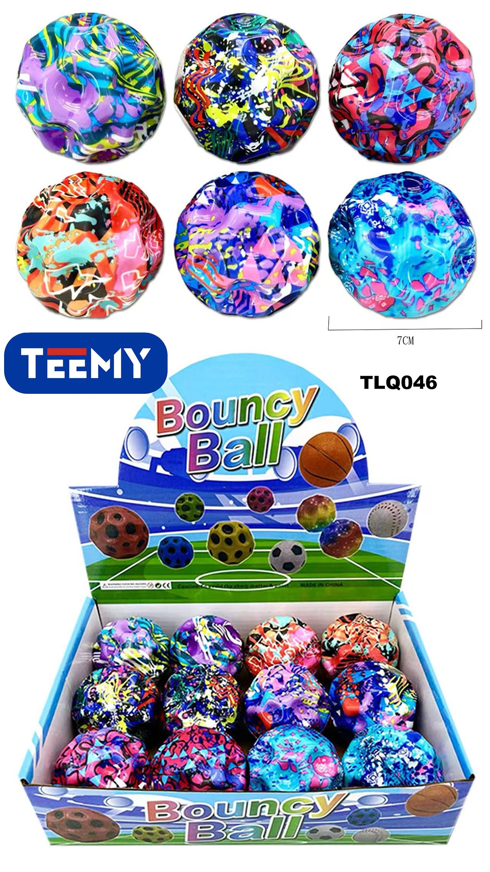 PELOTA SALTARINA PAQUETE 12 PIEZAS (TLQ046) 1