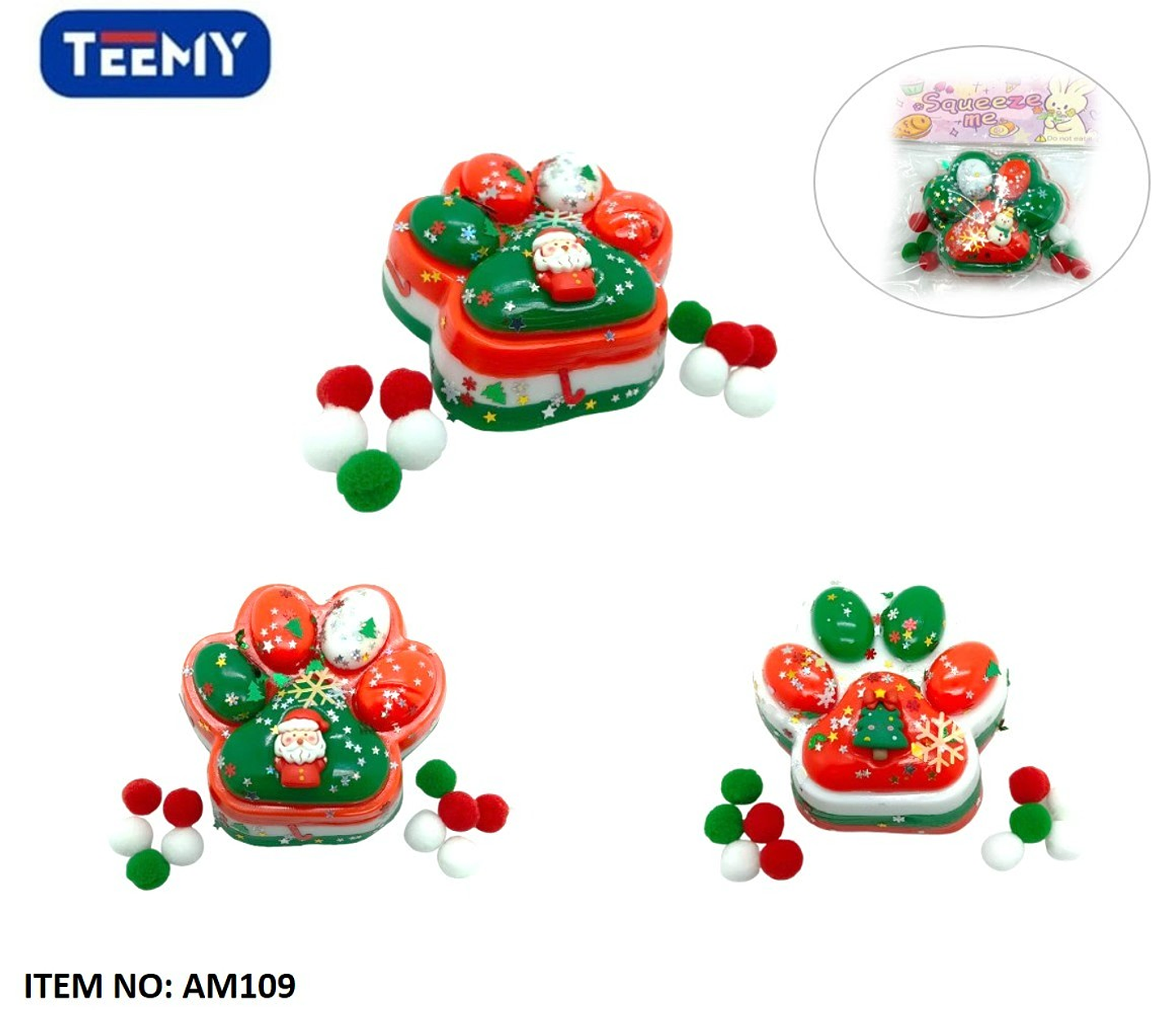 SQUISHY PATICA NAVIDAD PAQUETE 12 PIEZAS (AM109) 1