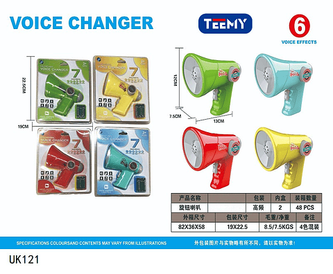 MEGAFONO CAMBIA LA VOZ, PRECIO PUBLICADO ES AL POR MAYOR Y DEBEN SER 3 UNIDADES DEL MISMO  (UK121)