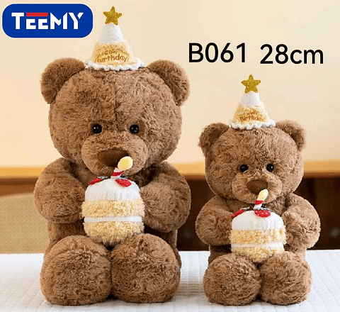PELUCHE OSO 28 CM, PRECIO PUBLICADO ES AL POR MAYOR Y DEBEN SER 3 UNIDADES DEL MISMO  (B061)
