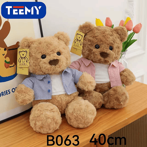 PELUCHE OSO 40 CM, PRECIO PUBLICADO ES AL POR MAYOR Y DEBEN SER 3 UNIDADES DEL MISMO  (B063)