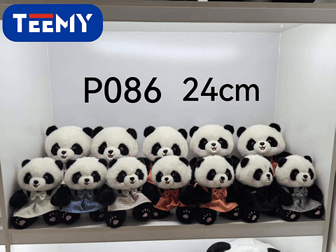 PELUCHE PANDA 24 CM  , PRECIO PUBLICADO ES AL POR MAYOR Y DEBEN SER 3 UNIDADES DEL MISMO  (P086)