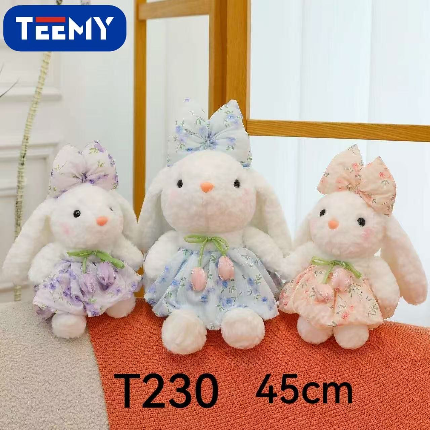 PELUCHE CONEJO 45CM  , PRECIO PUBLICADO ES AL POR MAYOR Y DEBEN SER 3 UNIDADES DEL MISMO  (T230) 1