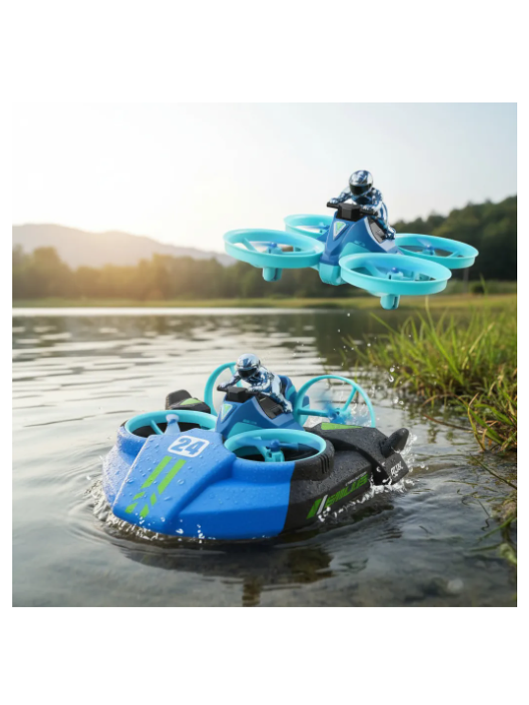 JUGUETE A CONTROL REMOTO 3 EN 1 (DRON, LANCHA Y CARRO), PRECIO PUBLICADO ES AL POR MAYOR Y DEBEN SER 3 UNIDADES DEL MISMO  4