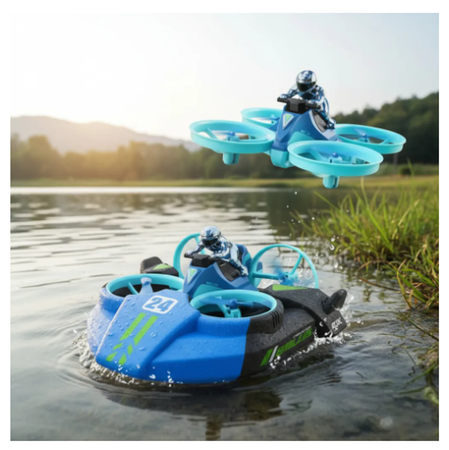 JUGUETE A CONTROL REMOTO 3 EN 1 (DRON, LANCHA Y CARRO), PRECIO PUBLICADO ES AL POR MAYOR Y DEBEN SER 3 UNIDADES DEL MISMO  (YK063) 4