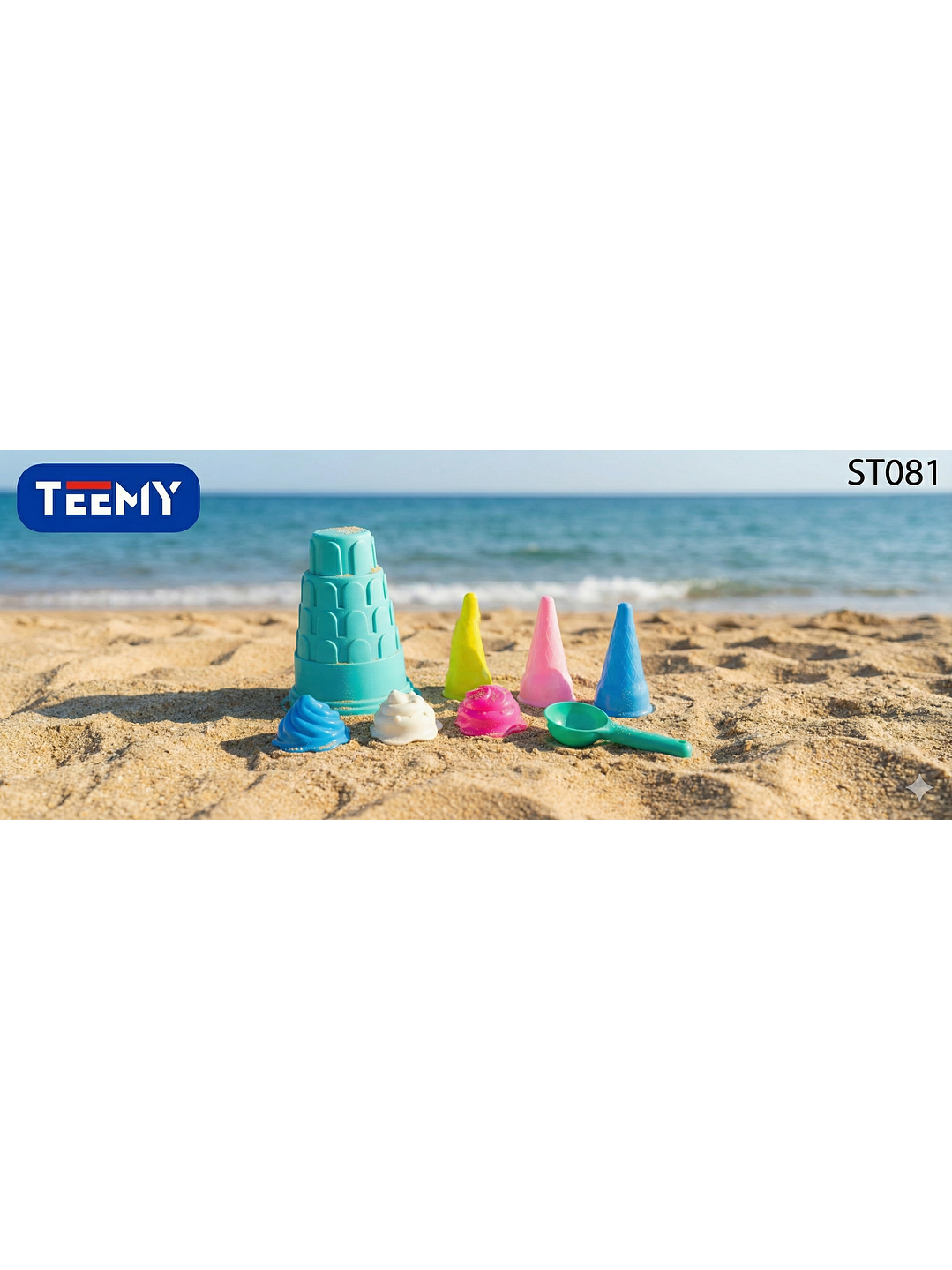 SET JUGUETES DE PLAYA , COLORES ROSA Y AZUL PAQUETE 9 PIEZAS 1