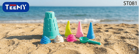 SET JUGUETES DE PLAYA , COLORES ROSA Y AZUL PAQUETE 9 PIEZAS (ST081)