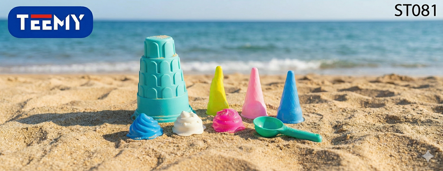 SET JUGUETES DE PLAYA , COLORES ROSA Y AZUL PAQUETE 9 PIEZAS (ST081) 1