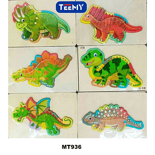 PUZZLE DIDACTICO DINOSAURIOS PAQUETE 12 PIEZAS 