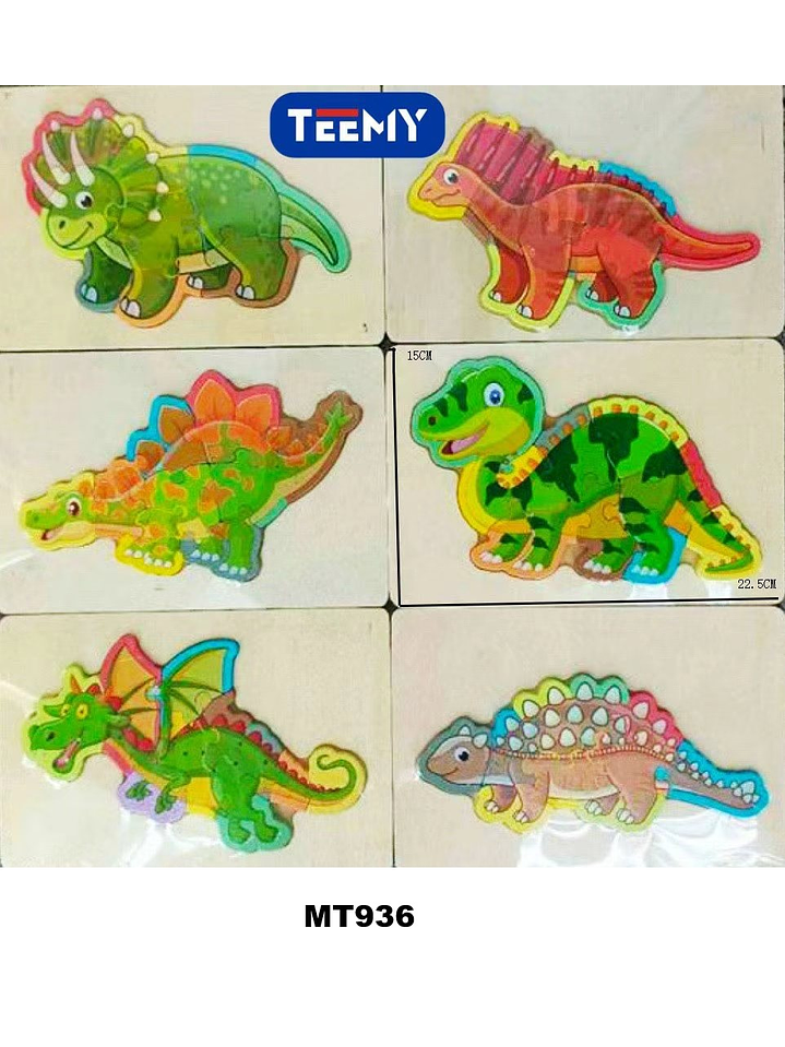 PUZZLE DIDACTICO DINOSAURIOS PAQUETE 12 PIEZAS  1