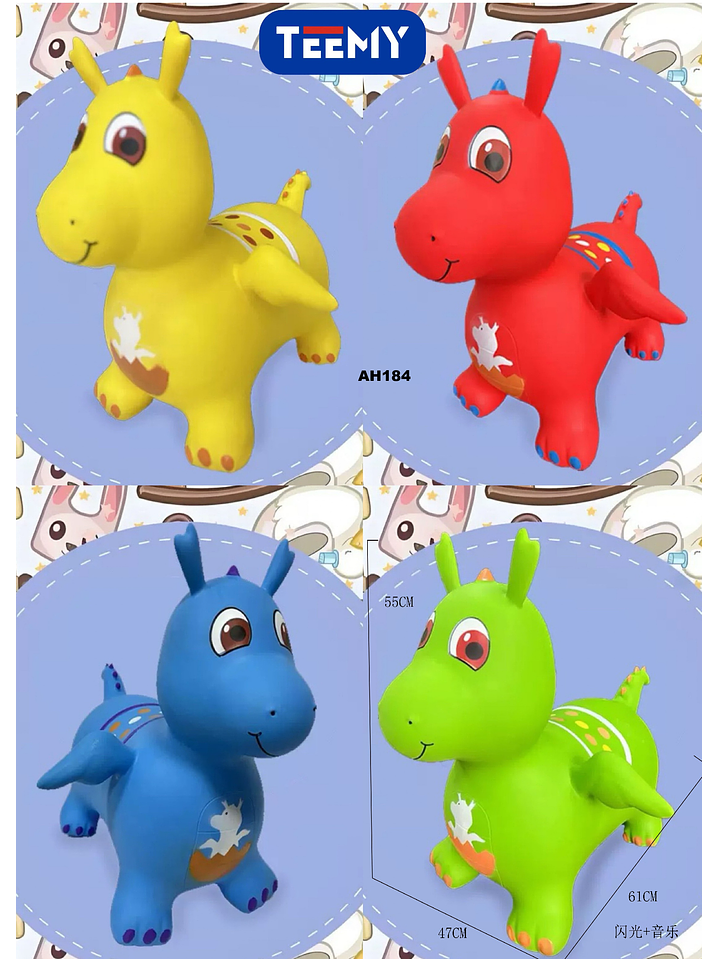 DINOSAURIO CABALLITO PARA BEBE , PRECIO PUBLICADO ES AL POR MAYOR Y DEBEN SER 3 UNIDADES DEL MISMO  1