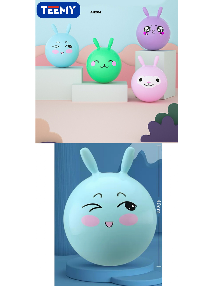 PELOTA CON OREJAS 40CM  , PRECIO PUBLICADO ES AL POR MAYOR Y DEBEN SER 3 UNIDADES DEL MISMO  1