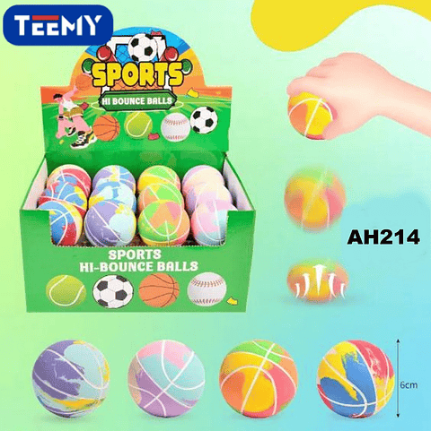 PELOTA SALTARINA PAQUETE 24 PIEZAS (AH214)