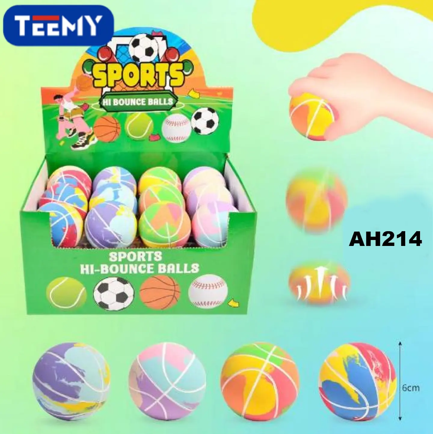 PELOTA SALTARINA PAQUETE 24 PIEZAS (AH214) 1