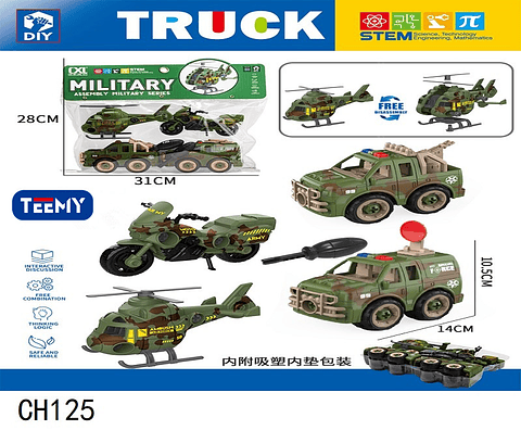 VEHICULOS MILITARES, PRECIO PUBLICADO ES AL POR MAYOR Y DEBEN SER 3 UNIDADES DEL MISMO  (CH125)