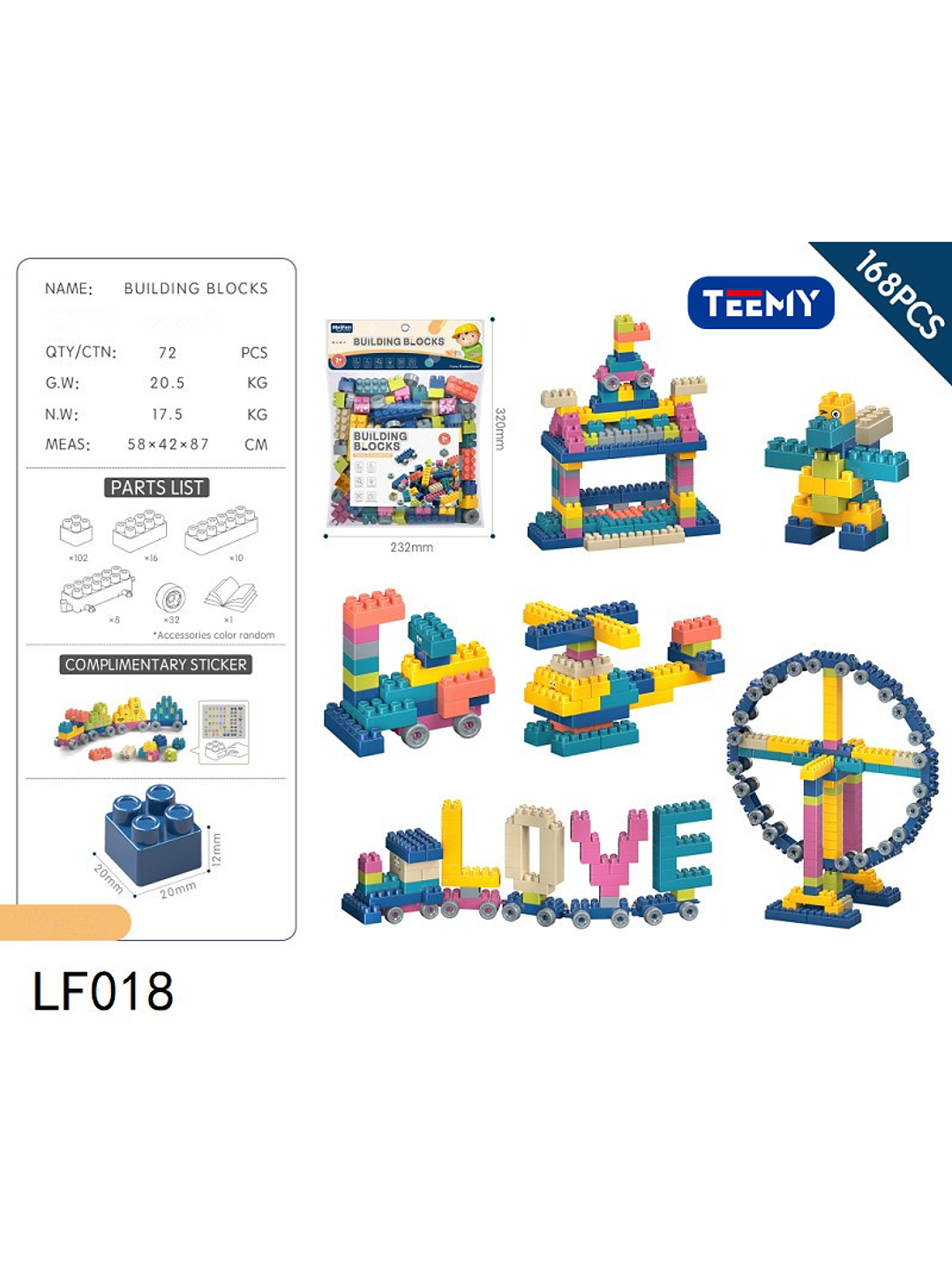 BLOQUES ARMABLES 168 PIEZAS  , PRECIO PUBLICADO ES AL POR MAYOR Y DEBEN SER 3 UNIDADES DEL MISMO  1