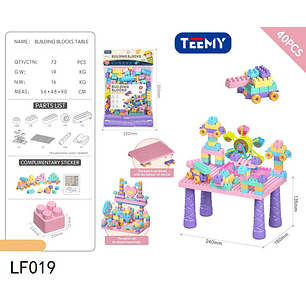 BLOQUES ARMABLES 40 PIEZAS CON MESA, PRECIO PUBLICADO ES AL POR MAYOR Y DEBEN SER 3 UNIDADES DEL MISMO 