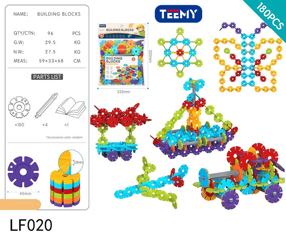 BLOQUES ARMABLES 180 PIEZAS  , PRECIO PUBLICADO ES AL POR MAYOR Y DEBEN SER 3 UNIDADES DEL MISMO  (LF020) 1
