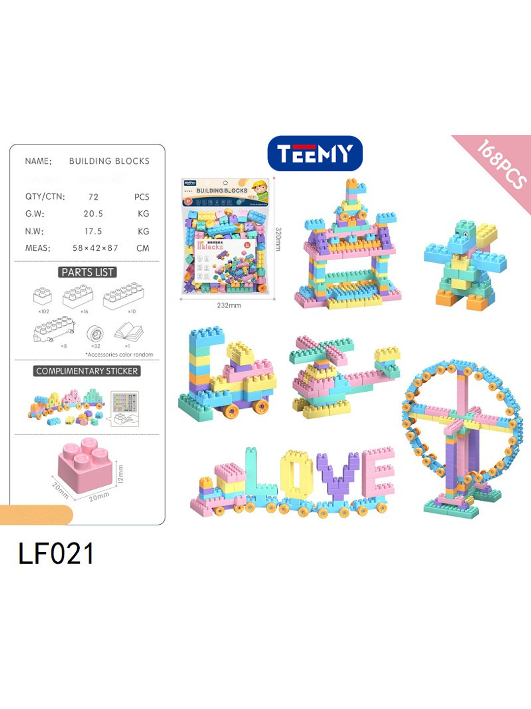 BLOQUES ARMABLES 168 PIEZAS, PRECIO PUBLICADO ES AL POR MAYOR Y DEBEN SER 3 UNIDADES DEL MISMO  1