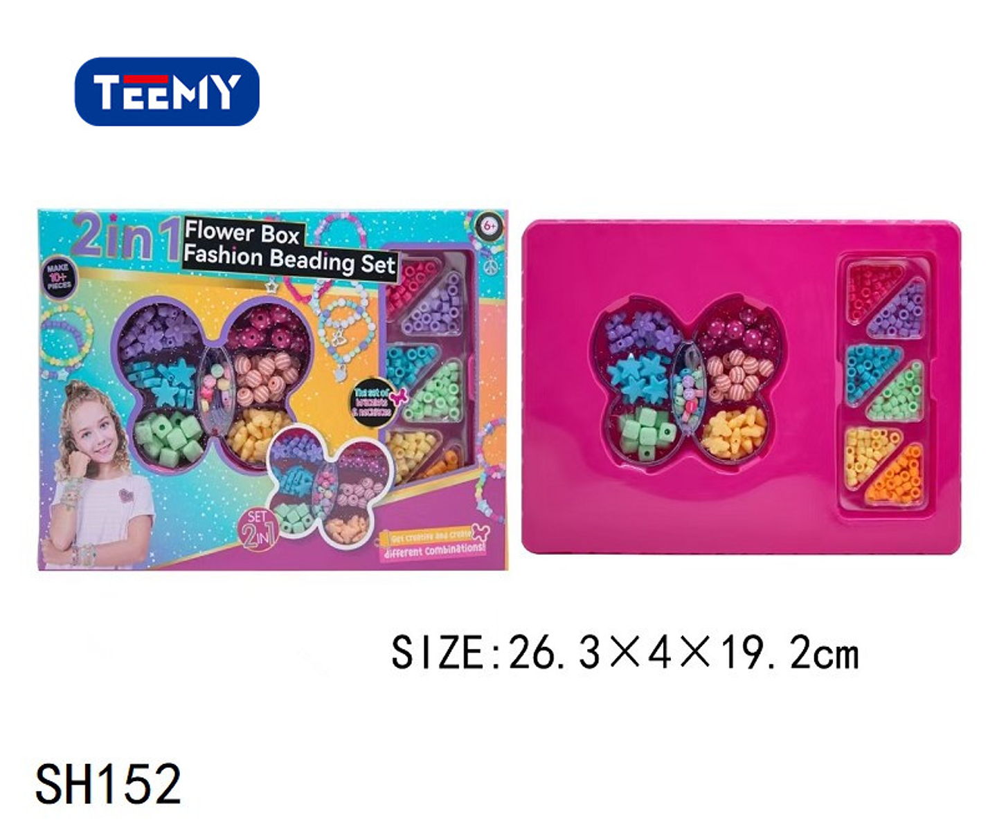 JUEGO DE MANUALIDADES PARA HACER PULSERAS  Y COLLARES 2 EN 1,  PRECIO PUBLICADO ES AL POR MAYOR Y DEBEN SER 3 UNIDADES DEL MISMO  (SH152) 1