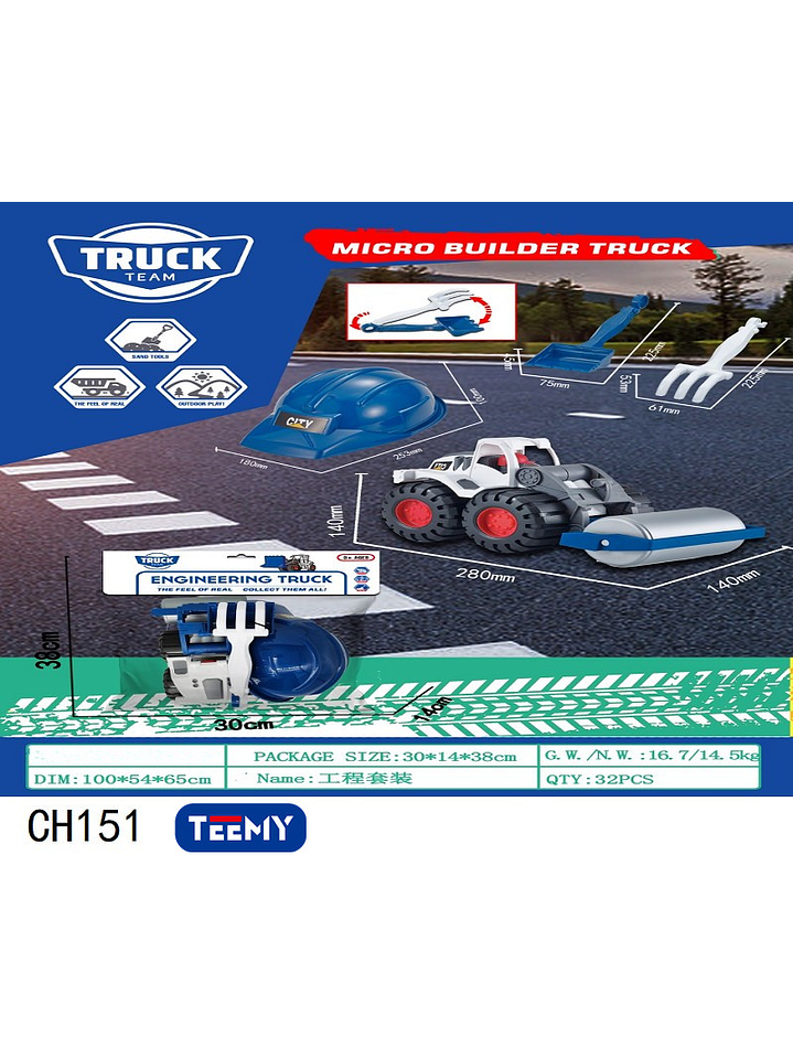 CARRO DE CONSTRUCCION CON ACCESORIOS, PRECIO PUBLICADO ES AL POR MAYOR Y DEBEN SER 3 UNIDADES DEL MISMO  1