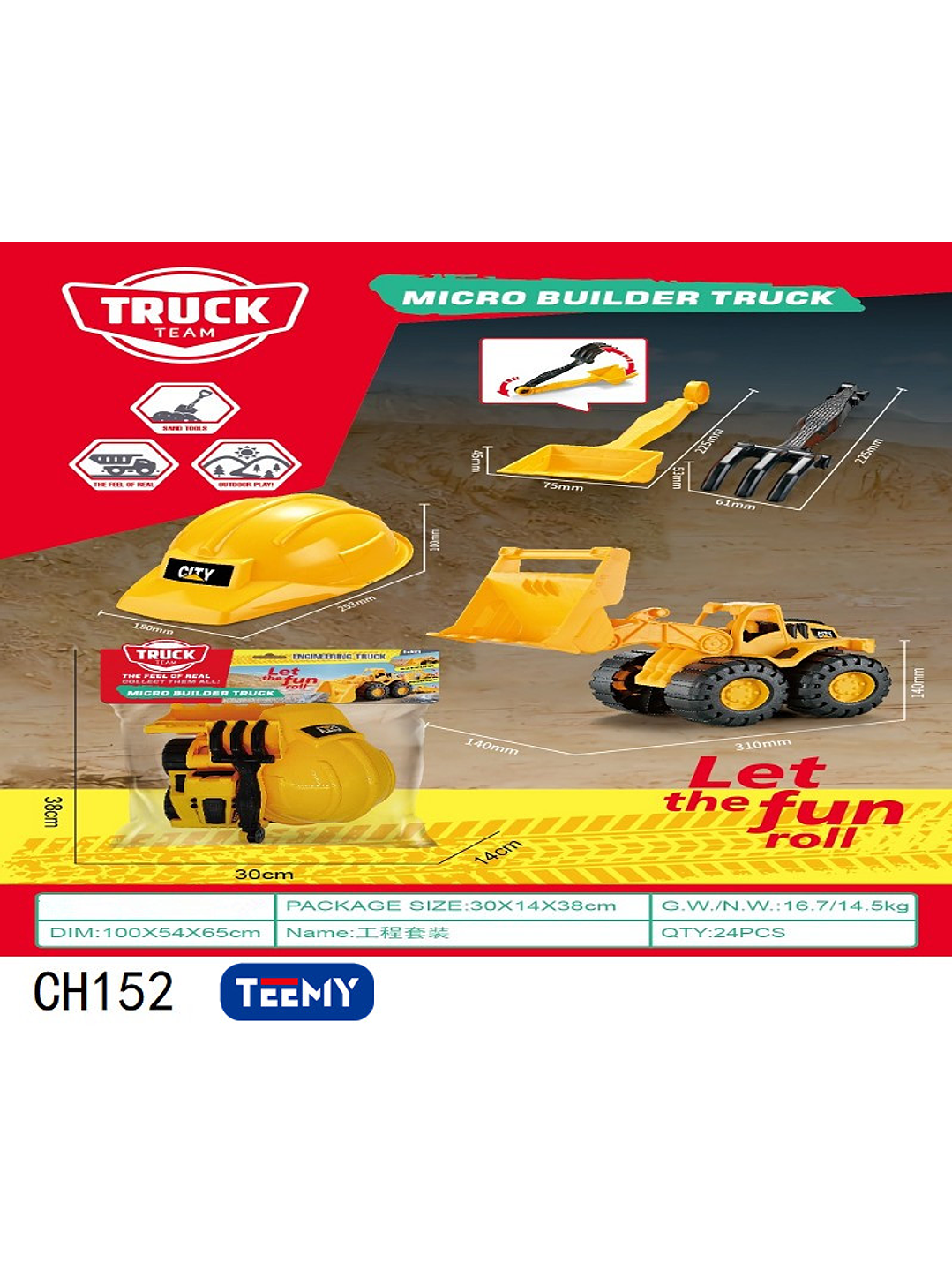 CARRO DE CONSTRUCCION CON ACCESORIOS, PRECIO PUBLICADO ES AL POR MAYOR Y DEBEN SER 3 UNIDADES DEL MISMO  1