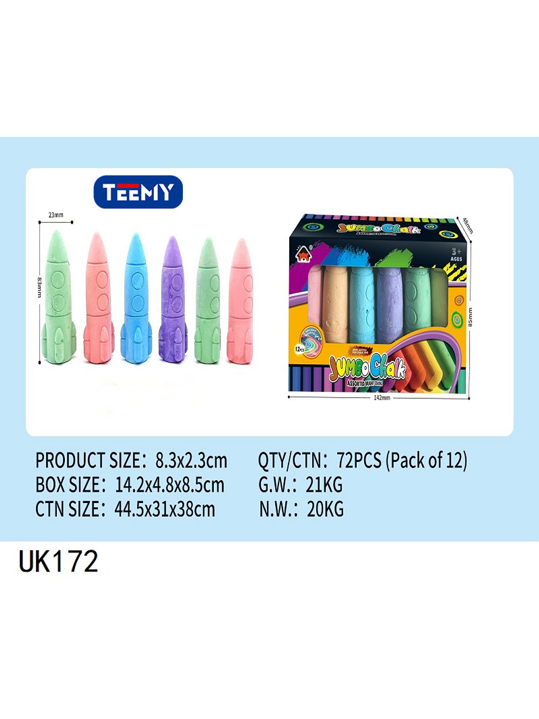 TIZAS COLORES, PRECIO PUBLICADO ES AL POR MAYOR Y DEBEN SER 3 UNIDADES DEL MISMO  1