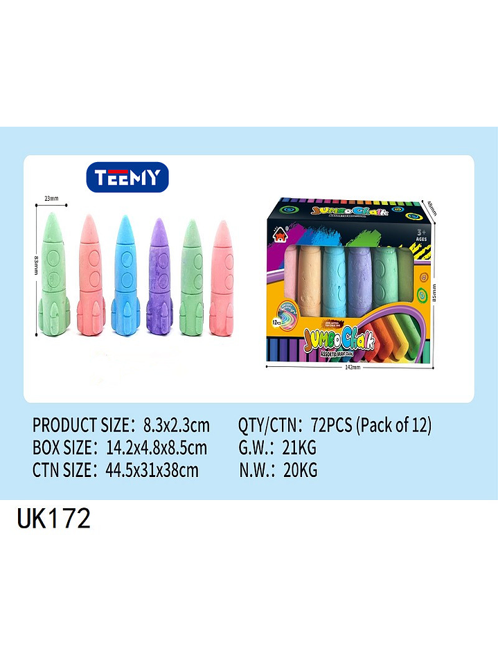 TIZAS COLORES, PRECIO PUBLICADO ES AL POR MAYOR Y DEBEN SER 3 UNIDADES DEL MISMO  1