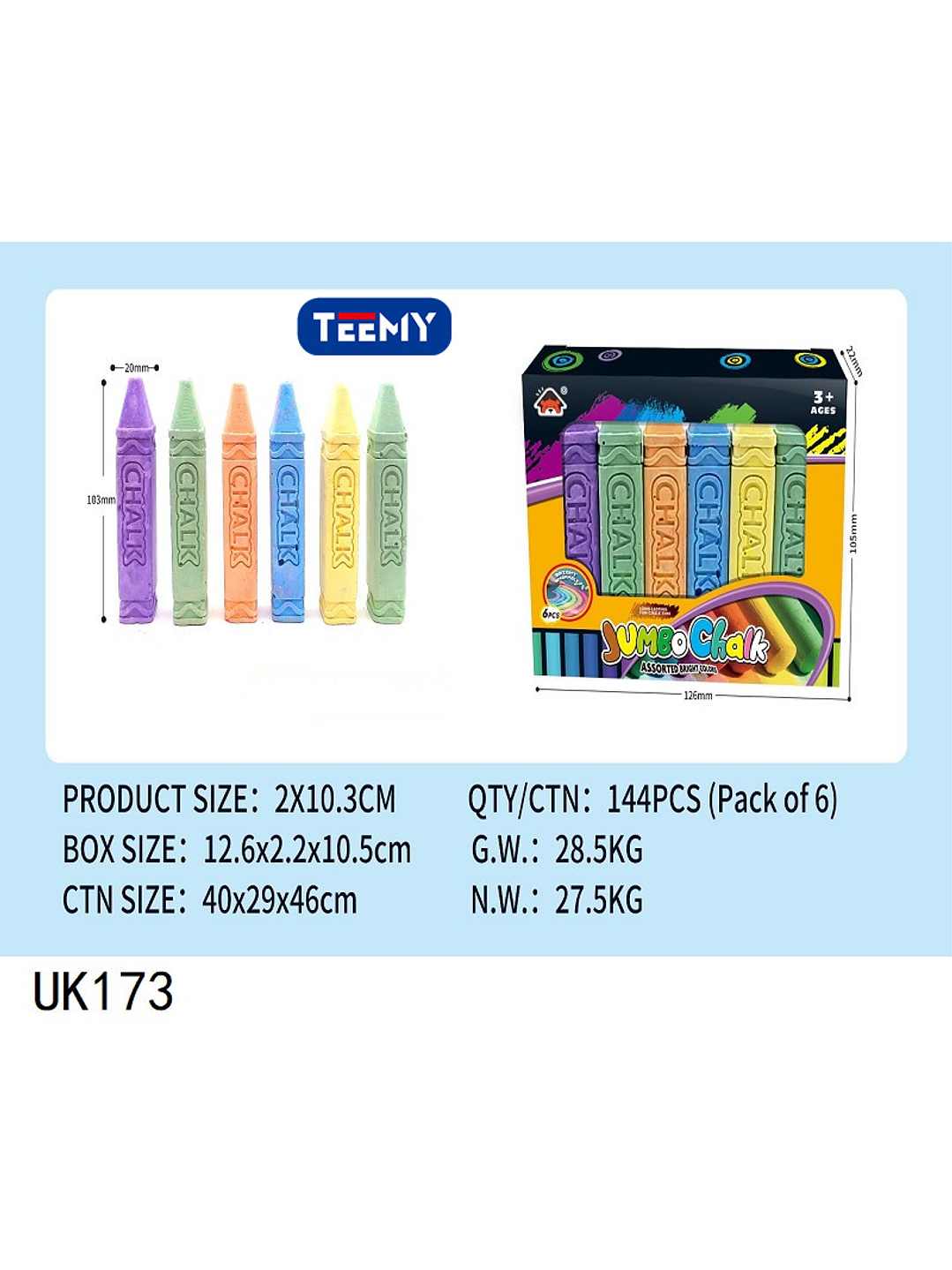 TIZAS COLORES, PRECIO PUBLICADO ES AL POR MAYOR Y DEBEN SER 3 UNIDADES DEL MISMO  1