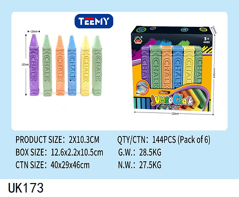 TIZAS COLORES, PRECIO PUBLICADO ES AL POR MAYOR Y DEBEN SER 3 UNIDADES DEL MISMO  (UK173)