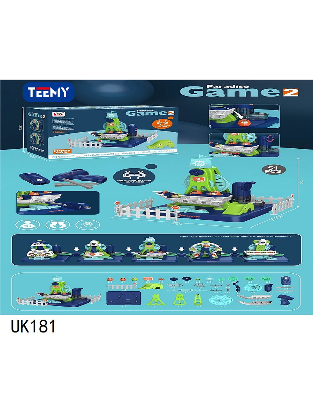 JUEGO DE BLOQUES ARMABLES 51 PIEZAS , PRECIO PUBLICADO ES AL POR MAYOR Y DEBEN SER 3 UNIDADES DEL MISMO  1