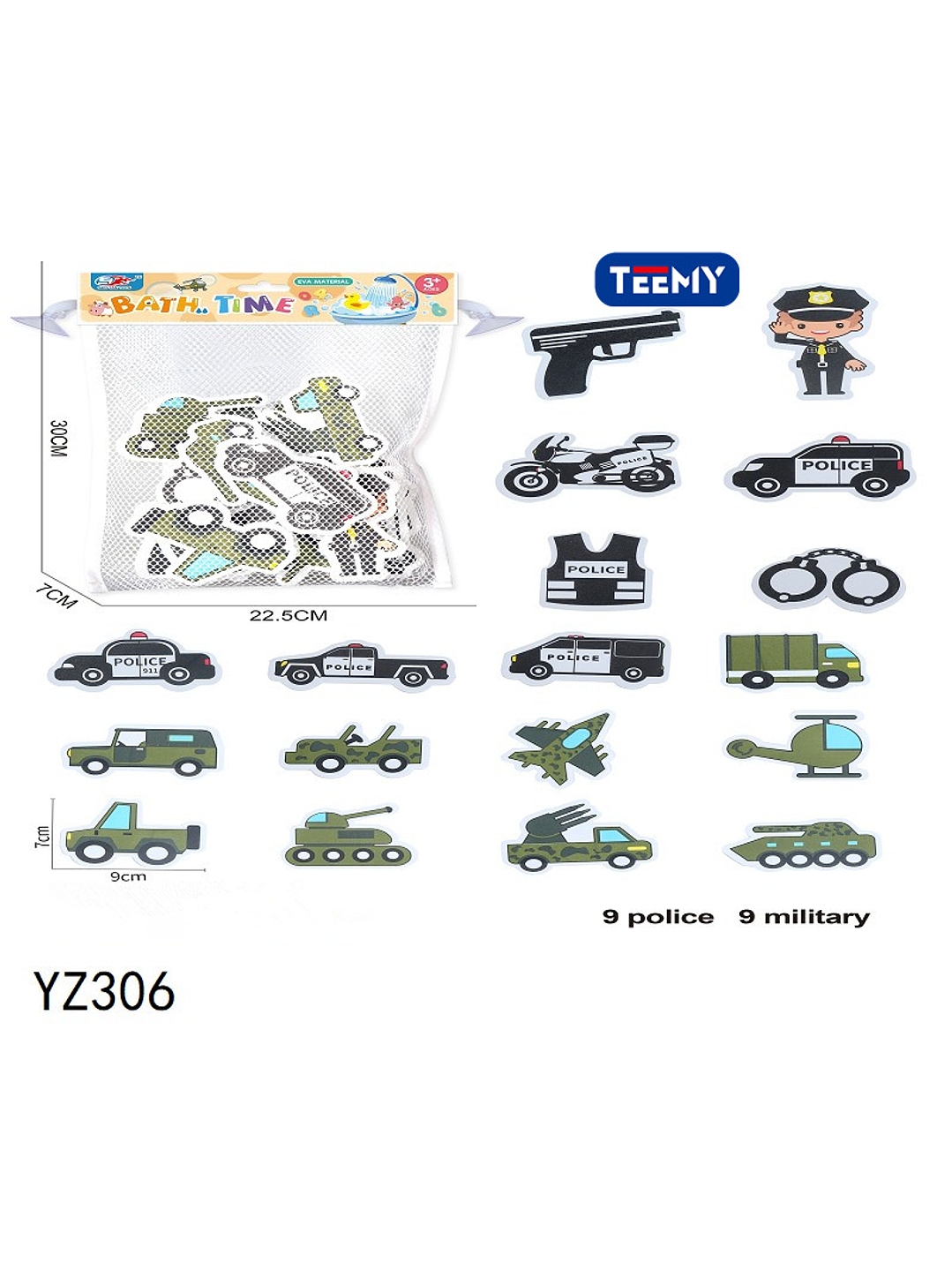 POLICIA Y CARROS GOMA EVA, PRECIO PUBLICADO ES AL POR MAYOR Y DEBEN SER 3 UNIDADES DEL MISMO  1