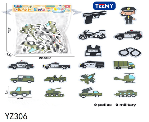 POLICIA Y CARROS GOMA EVA, PRECIO PUBLICADO ES AL POR MAYOR Y DEBEN SER 3 UNIDADES DEL MISMO  (YZ306)