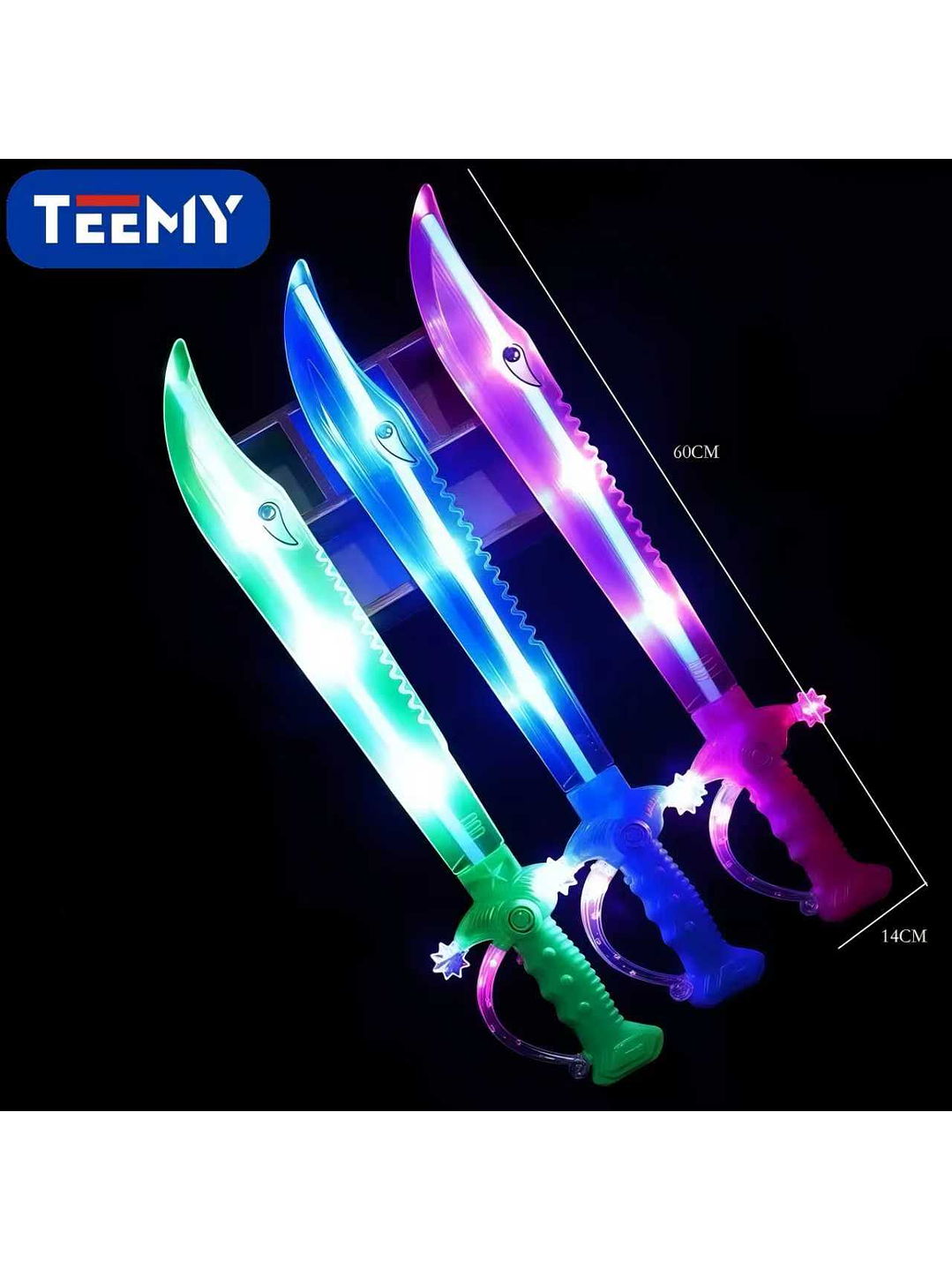 ESPADA LUMINOSA, PRECIO PUBLICADO ES AL POR MAYOR Y DEBEN SER 3 UNIDADES DEL MISMO  1